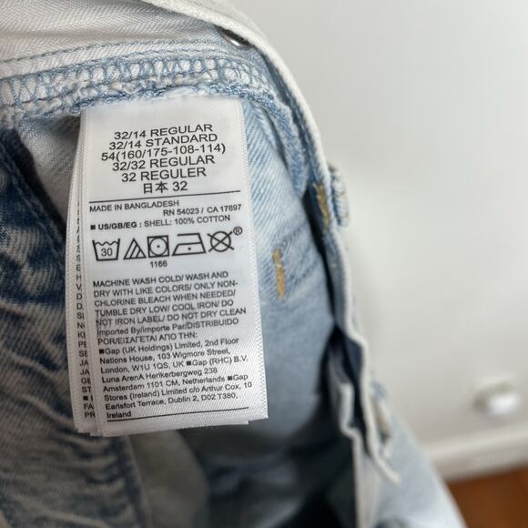 Gap Low Stride Wide Leg Jeans Womens 14 Acid Wash Y2K Skater Loose Baggy - Picture 6 of 6